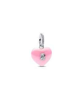 Pandora Pink Ceramic Heart Padlock Joia Conta Pendente Pulseira Mulher 794424C01