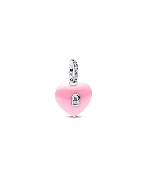Pandora Pink Ceramic Heart Padlock Joia Conta Pendente Pulseira Mulher 794424C01