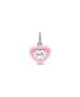Pandora Pink Ceramic Heart Padlock Joia Conta Pendente Pulseira Mulher 794424C01