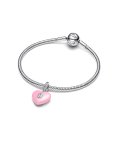 Pandora Pink Ceramic Heart Padlock Joia Conta Pendente Pulseira Mulher 794424C01