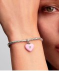 Pandora Pink Ceramic Heart Padlock Joia Conta Pendente Pulseira Mulher 794424C01