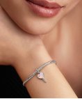 Pandora Opalescent Heart Key Joia Conta Pendente Pulseira Mulher 794427C01