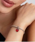 Pandora Red Murano Glass Heart Joia Conta Pendente Pulseira Mulher 794429C01
