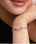 Pandora Pink Murano Glass Love Cube Joia Conta Mulher 794433C01