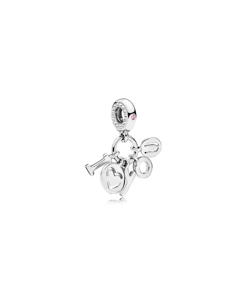 Pandora I Love You Joia Conta Pendente Pulseira Mulher 796596FPC Pandora I Love You Joia Conta Pendente Pulseira Mulher 796596FPC