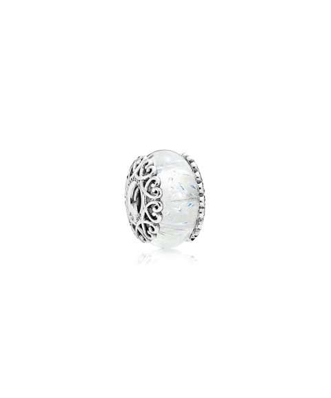 Pandora Iridescent White Glass Joia Conta Mulher 797617