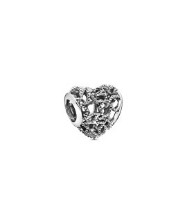 Pandora Openwork Heart and Beaded Stars Joia Conta Mulher 798462C00