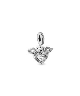 Pandora Heart and Angel Wings Joia Conta Pendente Pulseira Mulher 798485C01