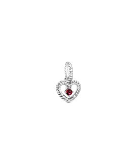 Pandora My True Colours Vermelho Joia Conta Pendente Pulseira July Birthstone Heart Mulher 798854C02