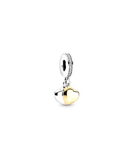 Pandora Double Heart Joia Conta Pendente Pulseira Mulher 799162C01