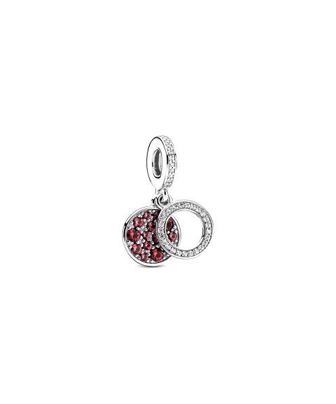 Pandora Sparkling Red Disc Joia Conta Pendente Pulseira Mulher 799186C03