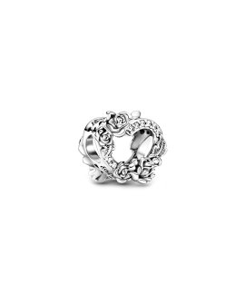 Pandora Open Heart and Rose Flowers Joia Conta Mulher 799281C01