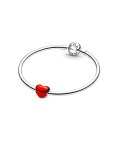 Pandora Metallic Red Heart Joia Conta Mulher 799291C02