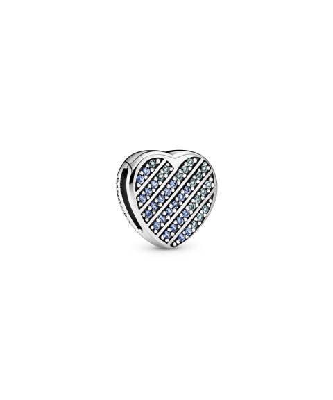 Pandora Reflexions Blue Pavé Heart Joia Conta Clip Mulher 799346C01