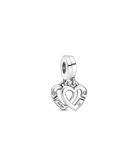 Pandora Linked Sister Hearts Joia Conta Pendente Pulseira Mulher 799538C01