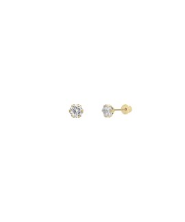 Pereirinha Solitário 3mm Joia Brincos Ouro 9K 9KPEO192BR1057
