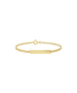 Pereirinha Clássicos Malha Friso com Chapa Joia Pulseira Ouro 9K 9KPEOPUL30