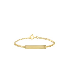 Pereirinha Clássicos Malha Friso com Chapa Joia Pulseira Ouro 9K 9KPEOPUL32