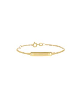 Pereirinha Clássicos Malha Bismark com Chapa Joia Pulseira Ouro 9K 9KPEOPUL35