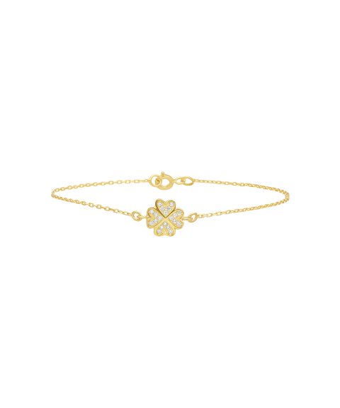 Pereirinha Trevo Joia Pulseira Ouro 9K Mulher 9KPEOPUL38