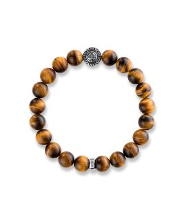 Thomas Sabo Ethnic Tiger`s Eye Brown Joia Pulseira A1679-826-2-L17