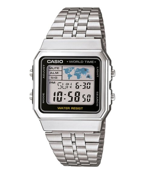Casio Collection Retro World Time Relógio A500WEA-1EF Casio Collection Retro World Time Relógio A500WEA-1EF
