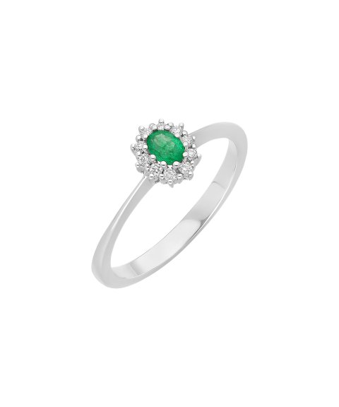 Davite Delucchi Joia Anel Ouro 18K, Diamante e Esmeralda Mulher AA028996SM Davite Delucchi Joia Anel Ouro 18K, Diamante e Esmeralda Mulher AA028996SM