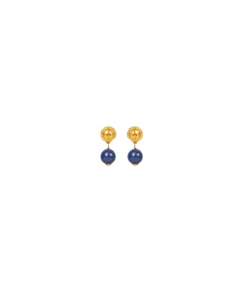 Portugal Jewels Conta de Viana em Ouro 19,2Kt com Lápis-Lazuli Joia Brincos Mulher AECT01200B