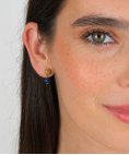 Portugal Jewels Conta de Viana em Ouro 19,2Kt com Lápis-Lazuli Joia Brincos Mulher AECT01200B