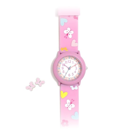 Agatha Ruiz de la Prada Bombón e Borboletas Relógio Brincos Set Menina AGR401+M Agatha Ruiz de la Prada Bombón e Borboletas Relógio Brincos Set Menina AGR401+M