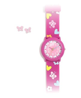 Agatha Ruiz de la Prada Bombón e Borboletas Relógio Brincos Set Menina AGR403+M