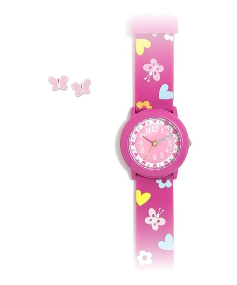 Agatha Ruiz de la Prada Bombón e Borboletas Relógio Brincos Set Menina AGR403+M Agatha Ruiz de la Prada Bombón e Borboletas Relógio Brincos Set Menina AGR403+M