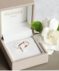 Monseo Eternal Lovely Joia Anel Ouro 19.2K e Diamante Mulher AN2387H