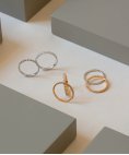 Monseo Moments Lovely Joia Anel Aliança Ouro 19.2K e Diamantes Mulher AN2450