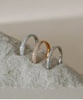 Monseo Moments Eternity Pavê Joia Anel Ouro 19.2K e Diamantes Mulher AN2566A