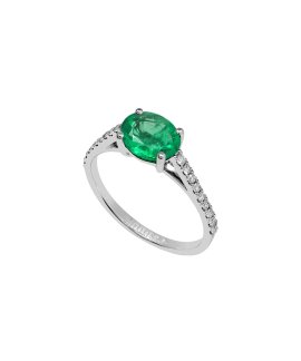 Monseo Eternal Joia Anel Ouro 19.2, Esmeralda e Diamantes Mulher AN2616E