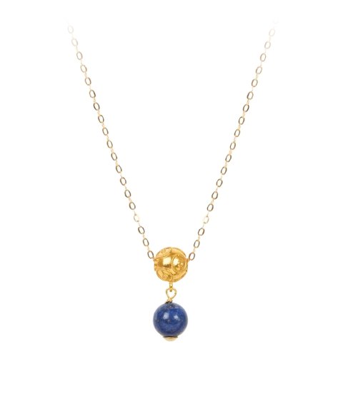 Portugal Jewels Conta de Viana em Ouro 19,2Kt com Lápis-Lazuli Joia Colar Mulher ANCT01350B