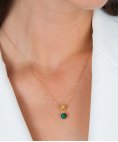 Portugal Jewels Conta de Viana com Malaquite Joia Colar Ouro 19.2K Mulher AOC135CO.MA