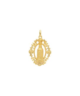 DonaZinda Nossa Senhora da Aparecida Jewel Necklace Pendant Medalha 19.2K Gold Ladies B4679