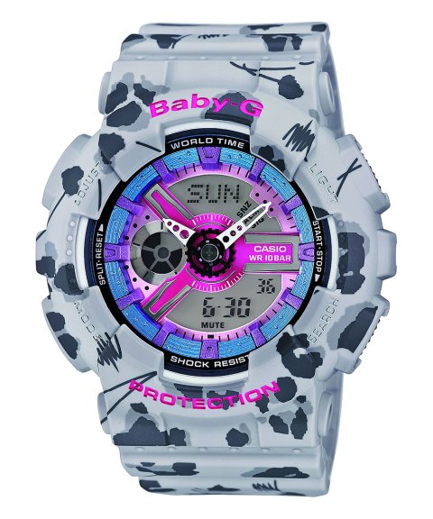 Baby-G Flower Leopard Relógio Mulher BA-110FL-8AER Baby-G Flower Leopard Relógio Mulher BA-110FL-8AER