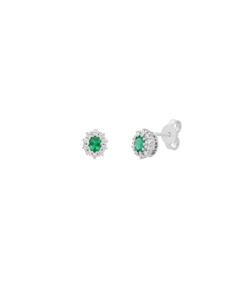 Davite Delucchi Joia Brincos Ouro 18K, Diamante e Esmeralda Mulher BB007802SM