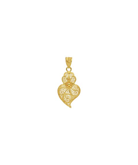 DonaZinda Coração Chama Joia Pendente Colar Ouro 19.2K Mulher CR0067 DonaZinda Coração Chama Joia Pendente Colar Ouro 19.2K Mulher CR0067