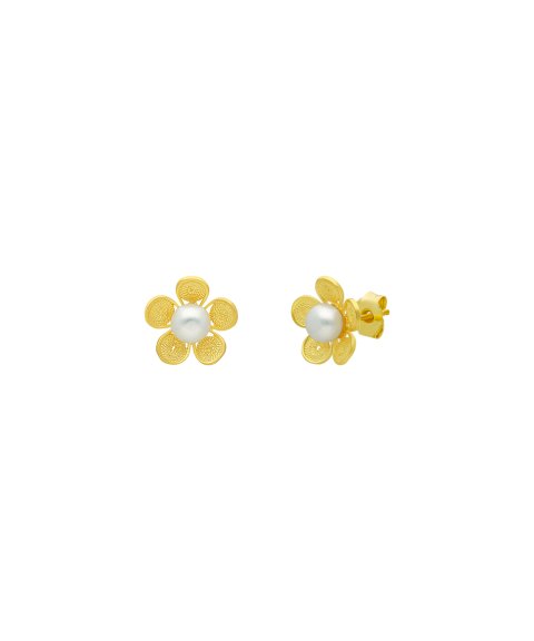 Nana Flor com Pérola Joia Brincos Mulher BC0343D