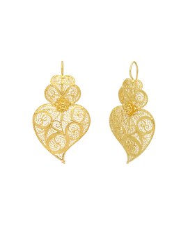 Pereirinha Coração de Chama Joia Brincos Ouro 19.2K Mulher BC0704