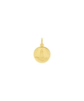 DonaZinda Nossa Senhora de Fátima Joia Pendente Colar Medalha Ouro 19.2K BER69