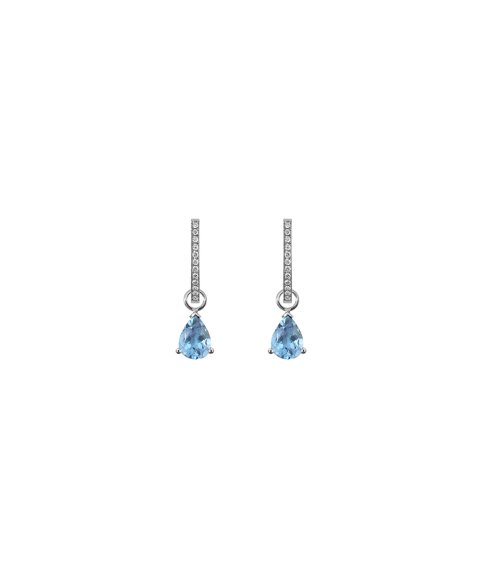 Monseo Moments Water Drop Joia Brincos Ouro 19.2K, Águas-marinhas e Diamantes Mulher BI2546G