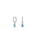 Monseo Moments Water Drop Joia Brincos Ouro 19.2K, Águas-marinhas e Diamantes Mulher BI2546G