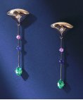 Monseo Journey Joia Brincos Ouro 19.2K, Diamantes, Esmeraldas e Safiras Mulher BI2689