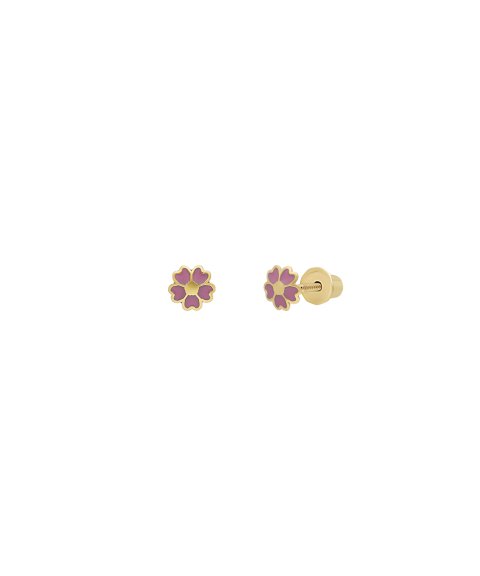DonaZinda Florzinha Rosa Joia Brincos Ouro 19.2K 192BR6564 DonaZinda Florzinha Rosa Joia Brincos Ouro 19.2K 192BR6564