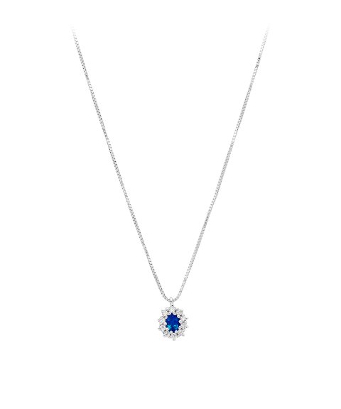 Davite Delucchi Joia Colar Ouro 18K, Diamante e Safira Mulher CLN009399ZF Davite Delucchi Joia Colar Ouro 18K, Diamante e Safira Mulher CLN009399ZF